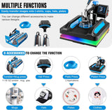 8-in-1 T-Shirt Heat Press Machine (15"x12")