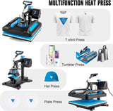 8-in-1 T-Shirt Heat Press Machine (15"x12")